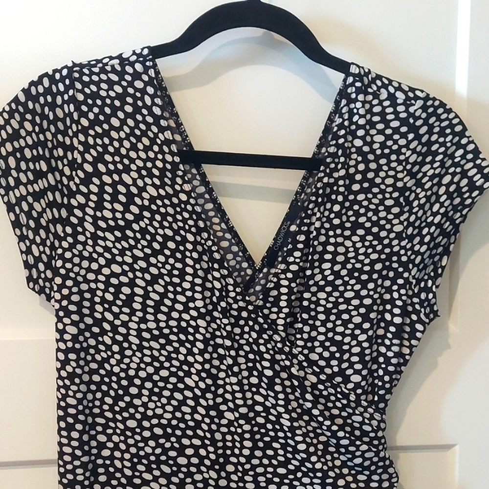 BUNDLE of TWO Chadwicks Dresses, Faux Wrap Style and Shirred Waist